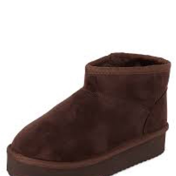 Bearpaw Shortie Chocolate Brown Cow Suede Wool Blend Ankle Gorpcore Boots 7 - Picture 2 of 12